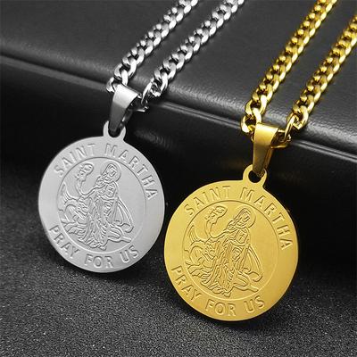 Archangel Saint Martha Pendant High-end Neutral Fashion Titanium Steel Necklace Jewelry