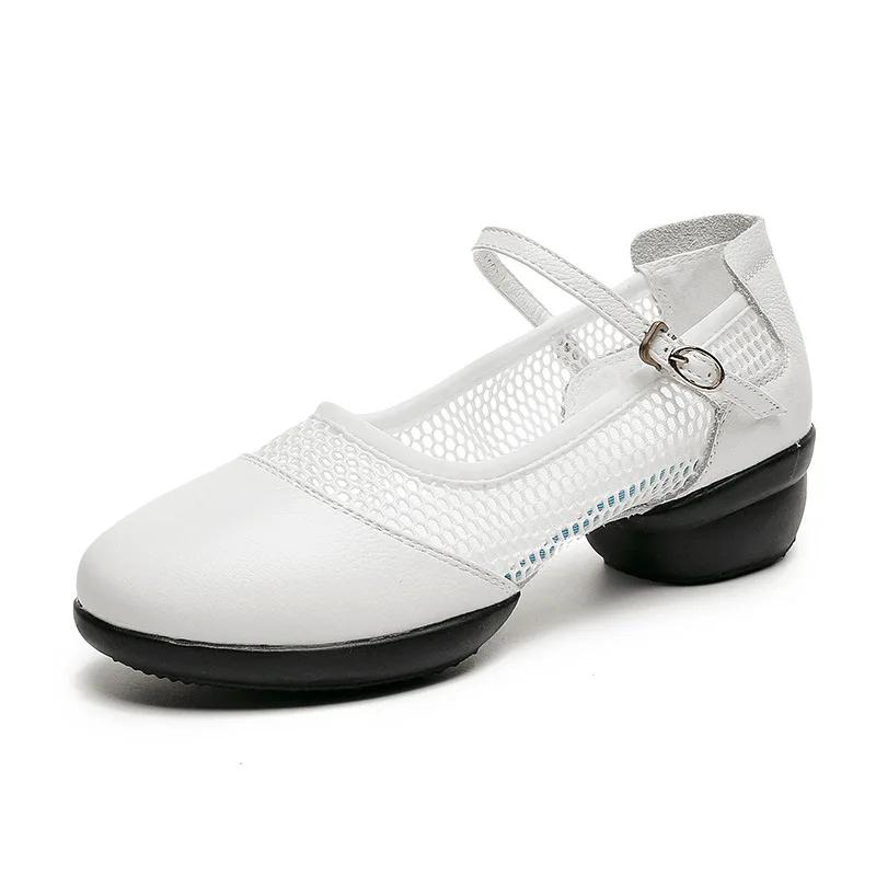 

Modern Latin Dance Net Surface Shoessoft Sole Women for Girls Ladies Ballroom Tango Dancing Shoes Closed Toe Rubber Sole 34