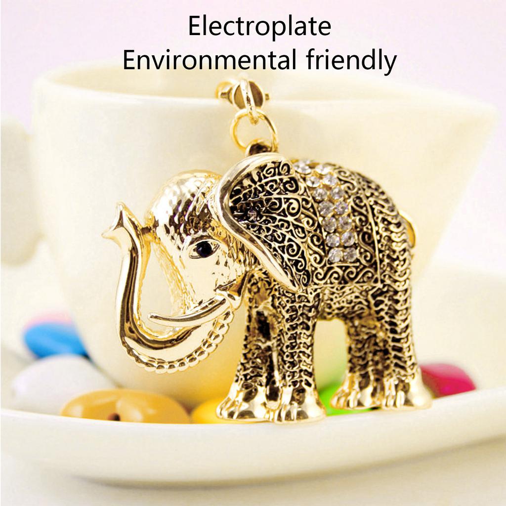 Elephant Keychain Electroplate Retro Keychain Good Luck Environmental Friendly Elephant Key Chain Cute Keychain for Birthday