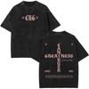 Rapper CENTRAL CEE WILD WEST Tour Magliette Lavate Vintage Unisex Donna Moda Maglietta Larga in Cotone Hip Hop Streetwear