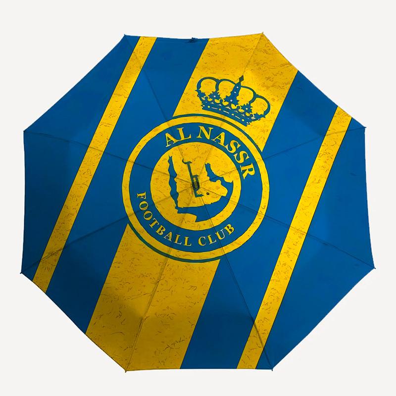 Al Nassr, Football Club Automatic Opening and Closing, 8 rib Structure Portable Umbrella, Suitable for Men and Women in All Seasons  Perfect
