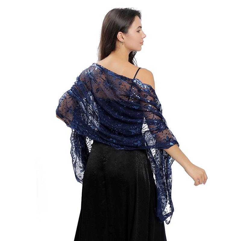 Elegant Star and Moon Embroidered Shawl for Weddings and Evenings