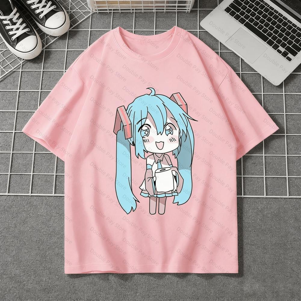 

Adult Childrens Hatsune miku Multiform Character Collage Cotton Subculture Personalized Tshirt Unisexs Shirts Women tshirts S