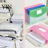 Expandable File Organizer Document Folder with Label Slot, Layered Design Waterproof PP Storage Envelope, Secure Rope Closure for Office And