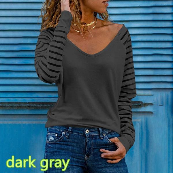 Fashion Women's Casual Tops Spring Striped Loose Long Sleeve T Comfortable and Versatile T-shirt for Ladies Elegant Women's Clothing