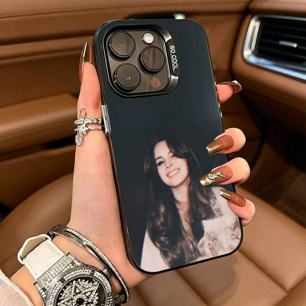 Vintage Singer Lana Del Rey Phone Case For iPhone 17,16,15,14,13,12,11 Plus Pro Max Colored Silver Phone Case