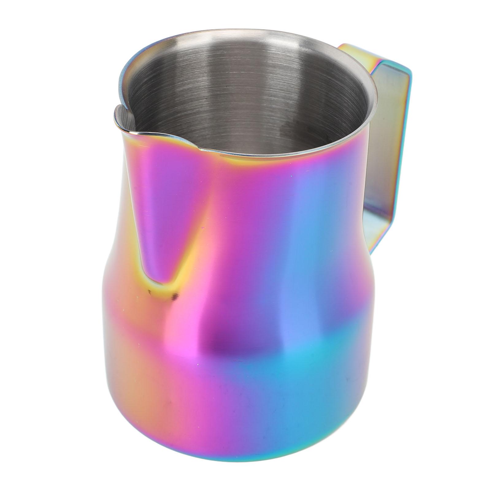 

Молочник 450 мл 304 Нержавеющая сталь Чашка для вспенивания Не капающий Питчер для пара кофе Титан Colorful