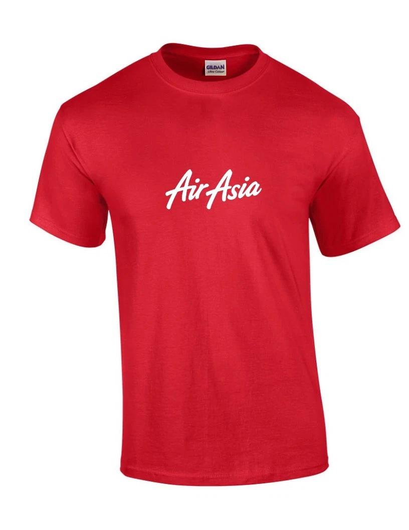 Air Asia Retro White Logo Malaysian Airline Red Cotton T-Shirt 2XL