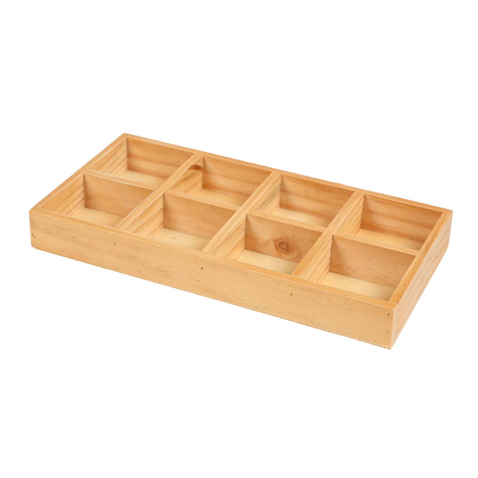 Wooden Divided Storage Box Sturdy Versatile Showcase Display Holder Practical 8 Grid for Mini Flowerpots Collectibles Jewelry 2940₽