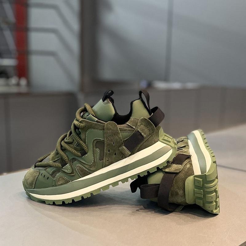 Popular Men's Shoes Niche High-end Breathable Sports Shoes Thick-soled Heightening Dad Shoes Men's Non-slip Casual Forrest Gump Shoes