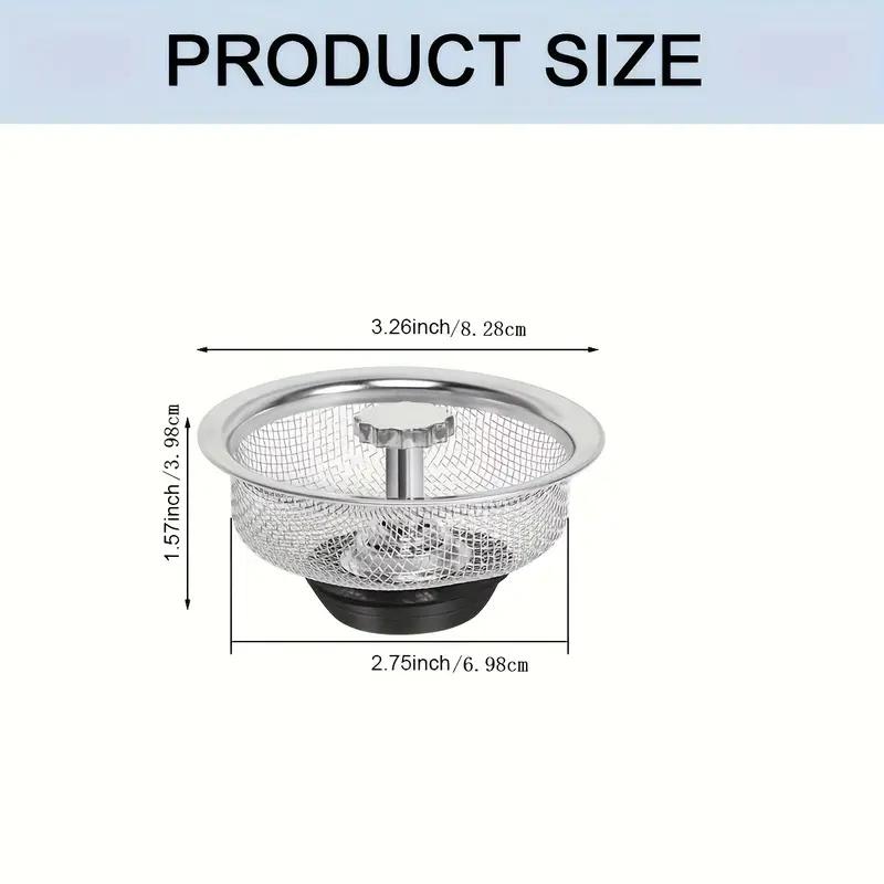 1Pc Stainless Steel Kitchen Sink Strainer Mesh Drain Filter Anti-Clog Waste Residue and Odor Suitable for Bathrooms Washroom