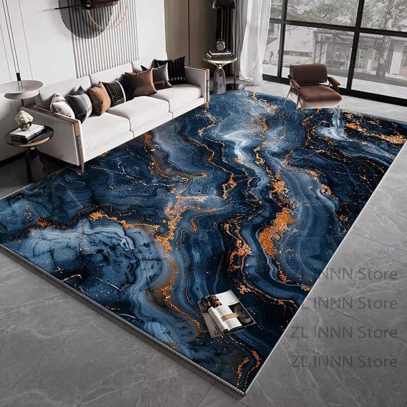 Luxury Marble Style Carpet for Living Room Large Area Texture Decoration Home Washable Rugs Dining Room Bedroom Non-slip Mat