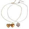 Gold Plated Heart-shaped Pendants Can Openable Frame Love Faith Stainless Steel Embossing Heart Locket Pendant Memorial Necklace