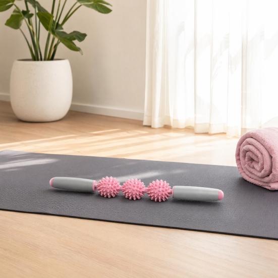Massage-Rollenstab mit 3/5 Noppenbällen, Faszien-Muskel-Cellulite Tiefengewebs-Massagegerät, Massagegerät für Muskelkater, Nacken, Bein, Rücken