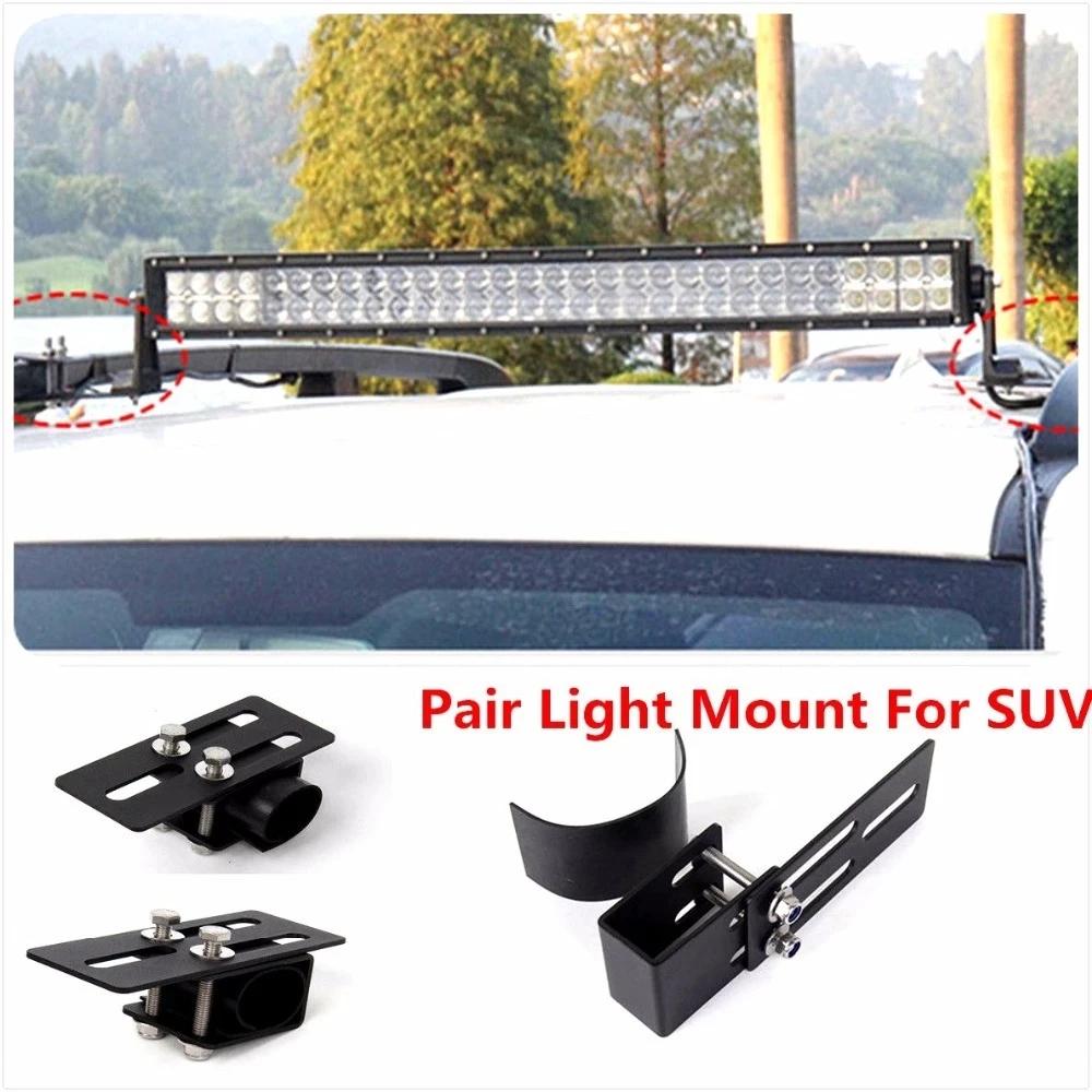 2pcs Car Roof Luggage Rack Light Bar Mounting Holder Universal Metal Auto SUV 4X4 Crossbar Lamp Brackets