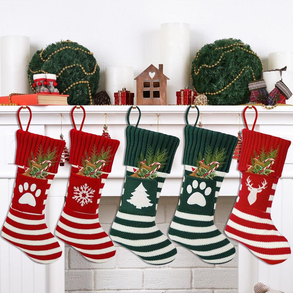 49cmx24cm Neue Weihnachten Haustier Katze Hund Weihnachten Gestrickte Socken Geschenkbeutel Weihnachtsstrümpfe Weihnachtsgeschenk Anhänger