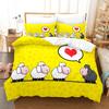 Sada povlaků na přikrývky se zvířaty Kreslený vzor s motivem bílé ovce Kawaii King Queen Twin Plná velikost pro děti Teens Polyester Sada povlečení