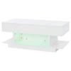98*45*40cm Lift Coffee Table with Lift Tabletop, Height-Adjustable, 2 Flip-Top Cabinets, Semi-Open Storage, High-Gloss, LED, White