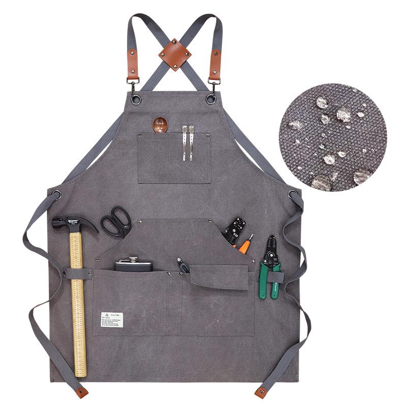 Thick Canvas Multi-Pocket Tool Apron with Custom Logo for Auto Repair & Woodworking