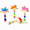 Wooden Cartoon Smiley Handbell Wooden Infant Rattle Kindergarten Toy Factory