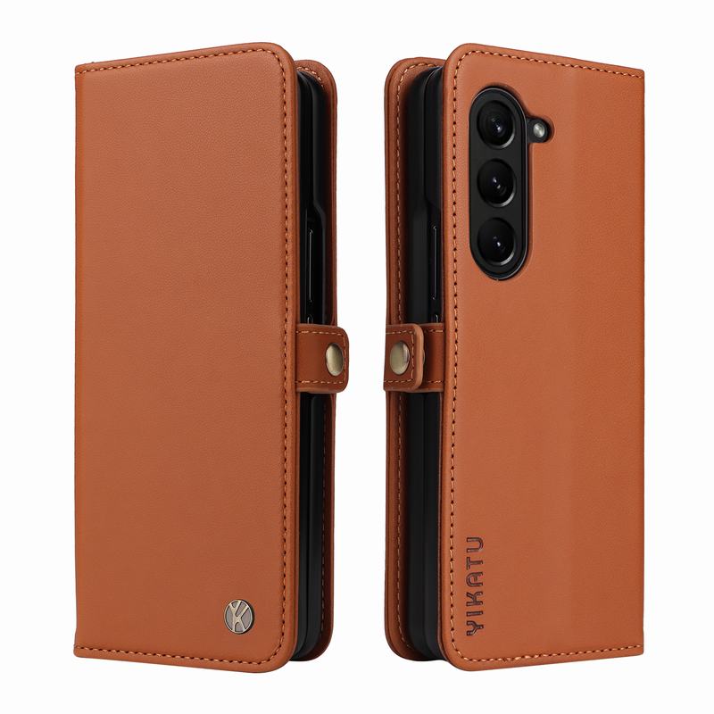 

Чохол для Samsung Galaxy Z Fold 6 Шкіряний гаманець з магнітною пряжкою Фліп-чохол для Samsung Z Fold 6 Z Fold6 Zfold 6 Coque For Galaxy Z Fold 6 коричневий