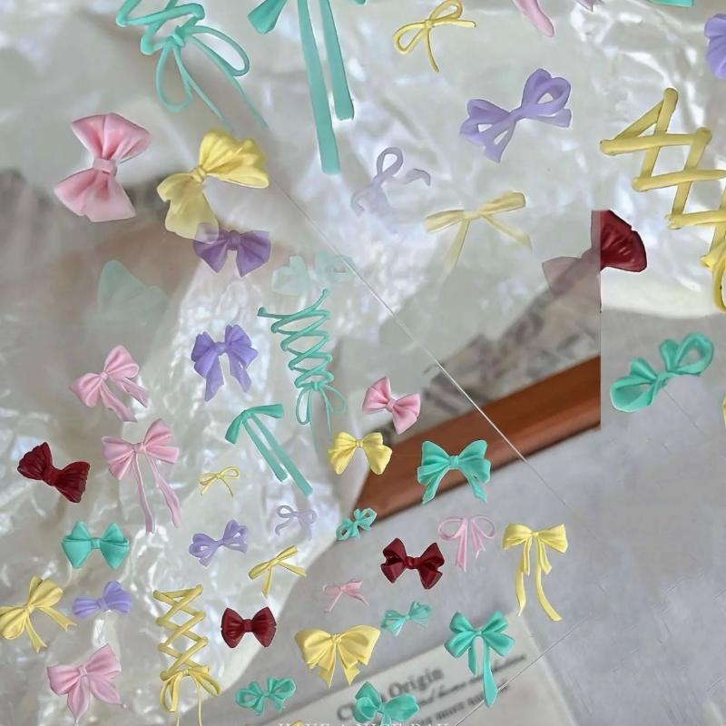 1Pcs Silicone Bow Nail Art Mold Bowknot Style High Transparent 3D Nail Template Nail Charm Diy Manicure Mold Stencil Tool