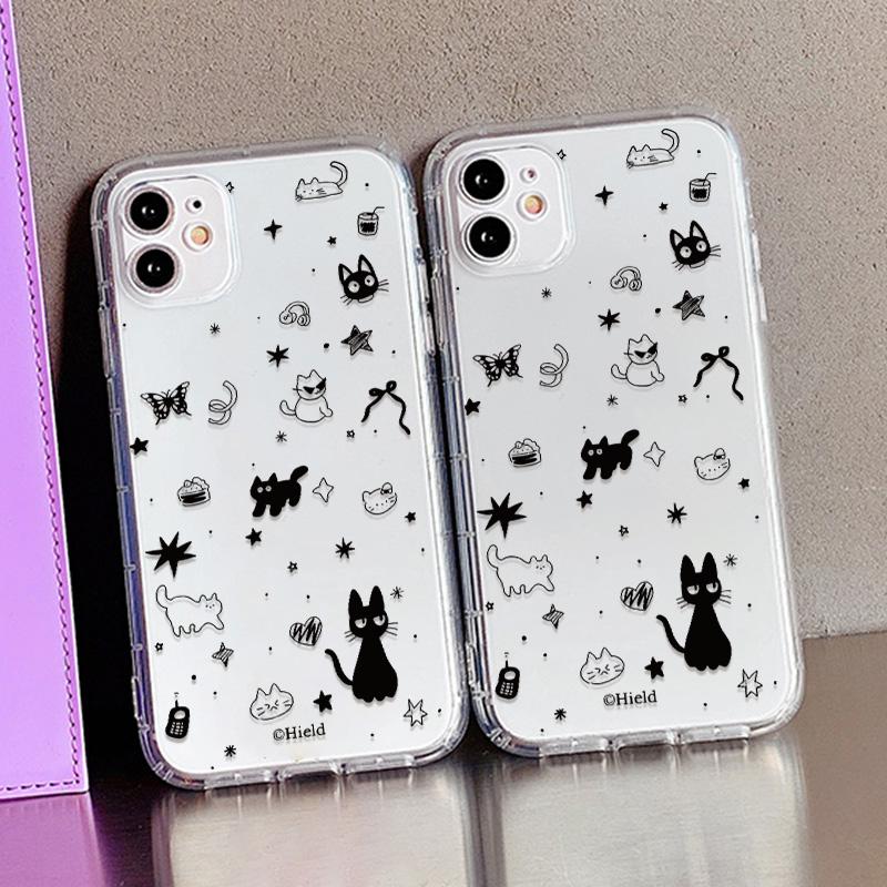 Transparent Cute Cat Phone Case For iPhone 17 Pro Fundas iPhone 16 Pro Max 11 13 15 14 12 Air 17promax Shockproof Silicone Cover