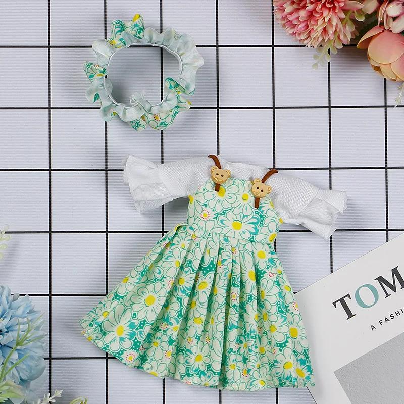 

New 28cm Doll s Clothes Suit 1/6 Bjd Skirt with Hat/ Headdress for 12inch Princess Doll Dress Up Accessories Only Clothes