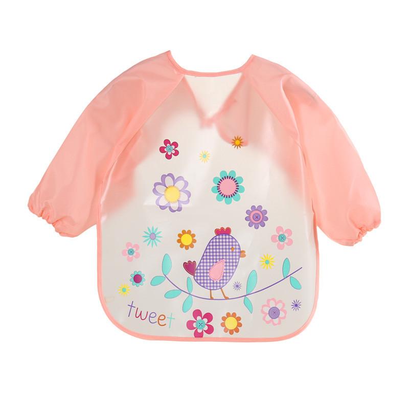 Bear Frog Cute Deer Elephant Owl Animal Print Baby Long Sleeved Bib Waterproof