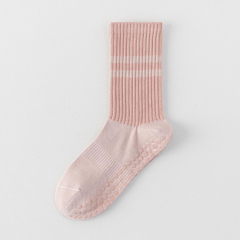 

Носки для йоги, Женские весенне-осенние носки до середины икры, Профессиональные фитнес, пилатес, спортивные, Противоскользящие длинные носки с шортами-акулами, Хлопковые носки 1 pair розовый