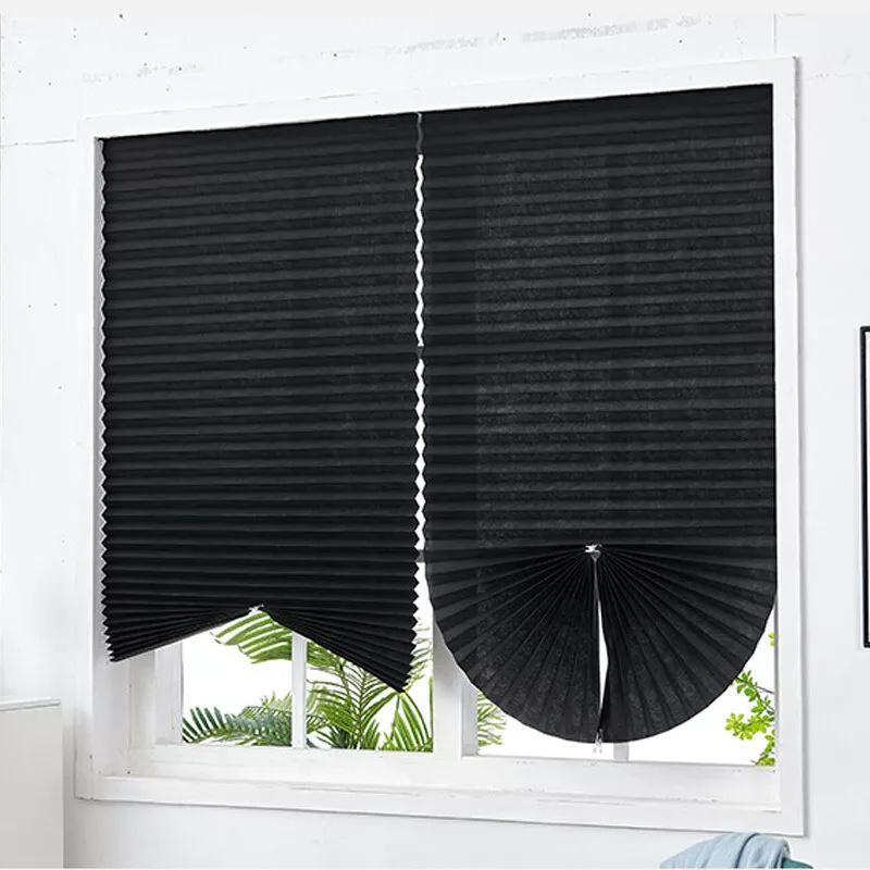 Shades Self-adhesive Half Windows Non-woven Folding Curtain Bathroom Balcony Living Room Balcony Curtains Pleated Blinds
