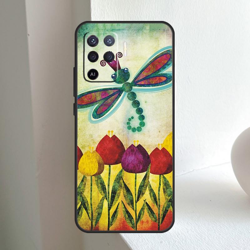 Tulips Flower Spring For OPPO A78 A98 A18 A38 A58 A5 A6 Pro A15 A17 A57 A16 A76 A96 A54 A74 A94 A40 A60 A80 Case