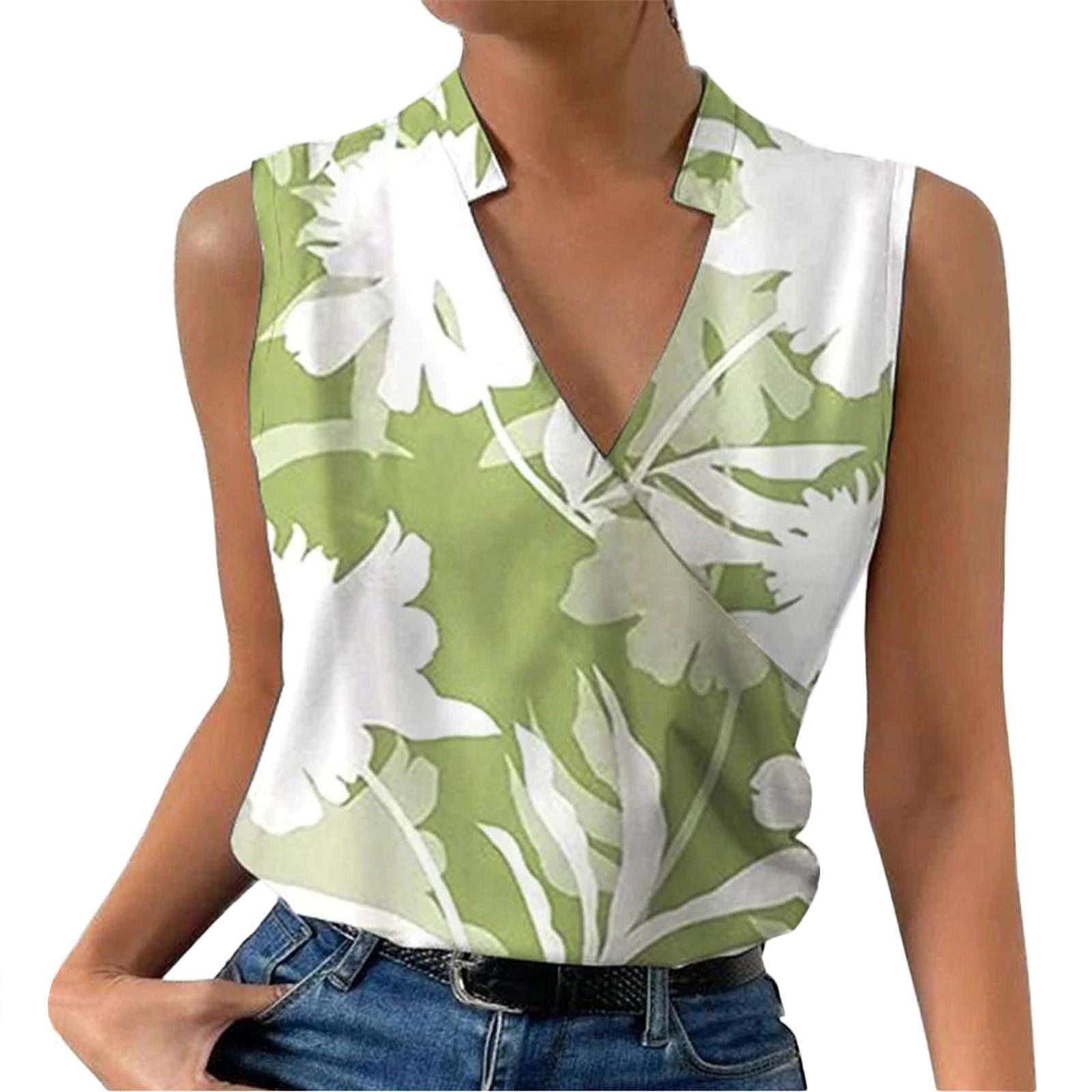 SweatyRocks Women's Deep V-Neck Spaghetti Strap Camisole - Loose Chiffon Tank Top (Dark Green, Small) - View #5
