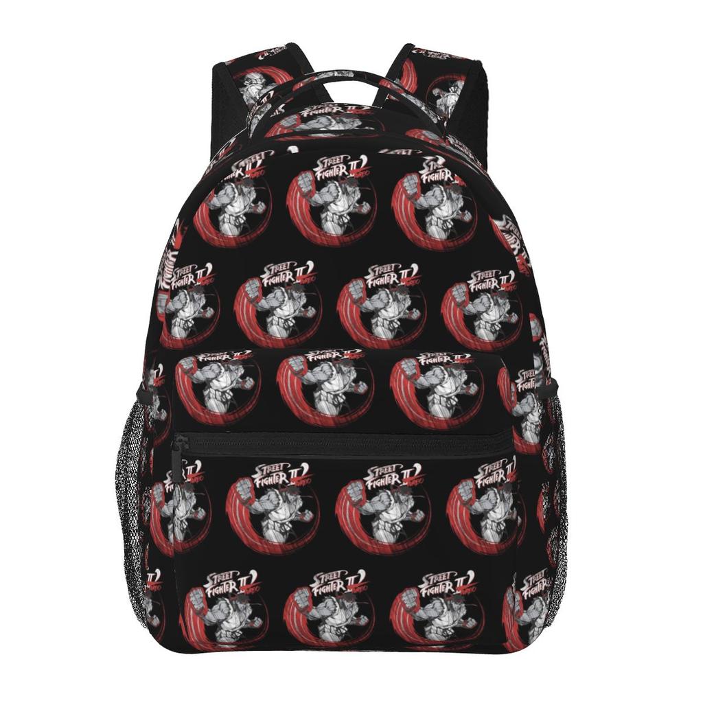 Ryu Street Fighter II Turbo Hyper Fighting Backpack Student Boys Girls BookBag Kids School Bag Laptop Shoulder Bag for Men Women