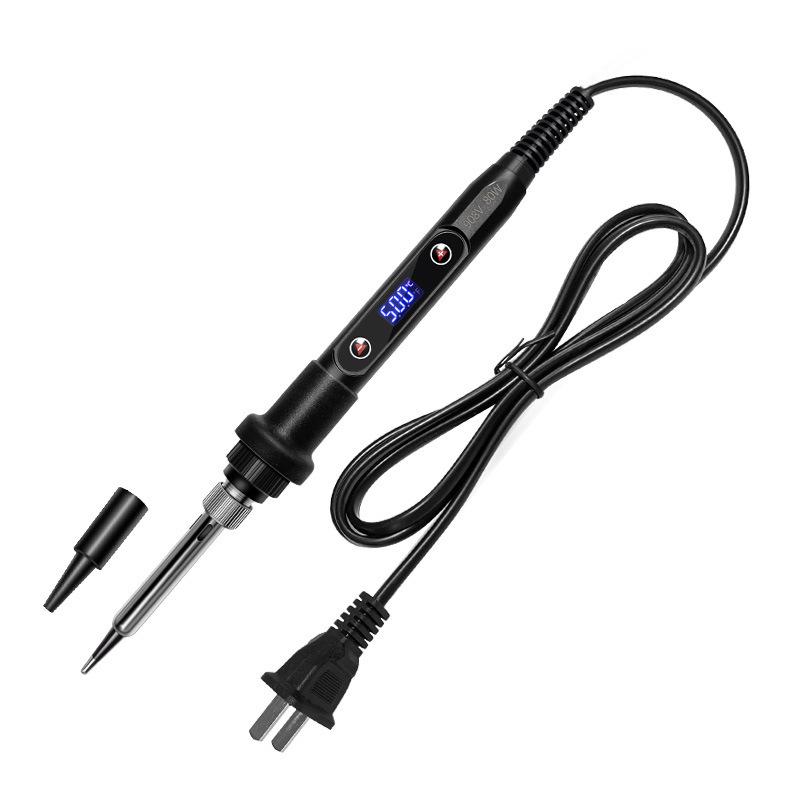 80W Smart LED Electric Soldering Iron Set with Temperature Adjustment and Ceramic Core Desoldering Function.