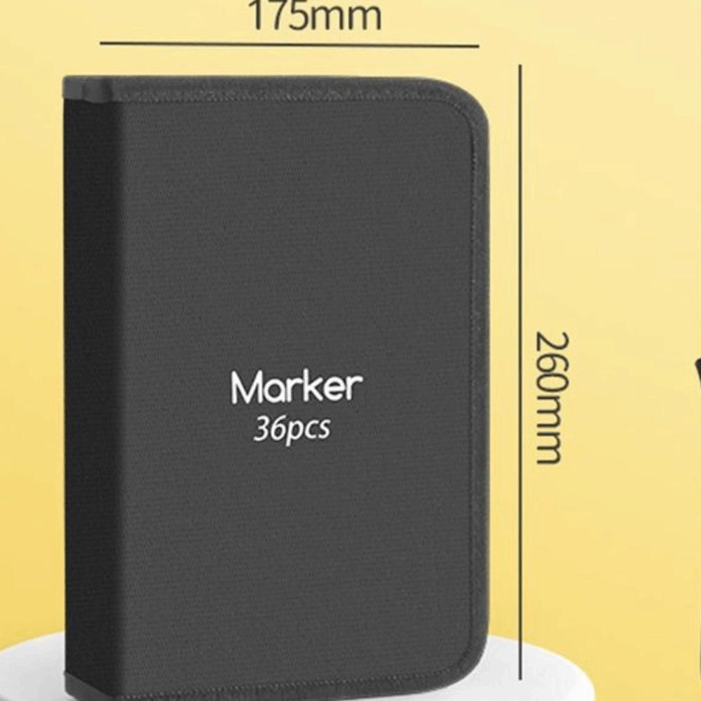 Folding Marker Pen Organizer Zipper Marker Pen Contaioner Cartoon Marker Pen Pouch Art Supplies