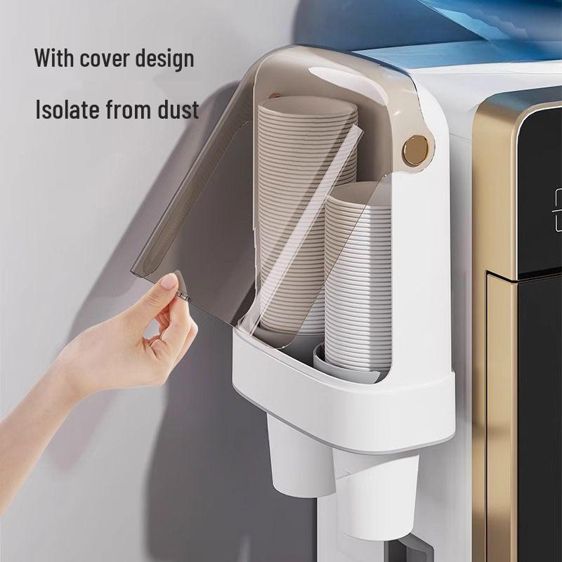 Wandmontierter staubdichter Papierbecherspender - Stanzfreies Becherablagegestell