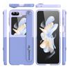 For Samsung Galaxy Z Flip6 5G/Z Flip5 5G PU+PC Case Dual Color Hand Strap Kickstand Phone Cover
