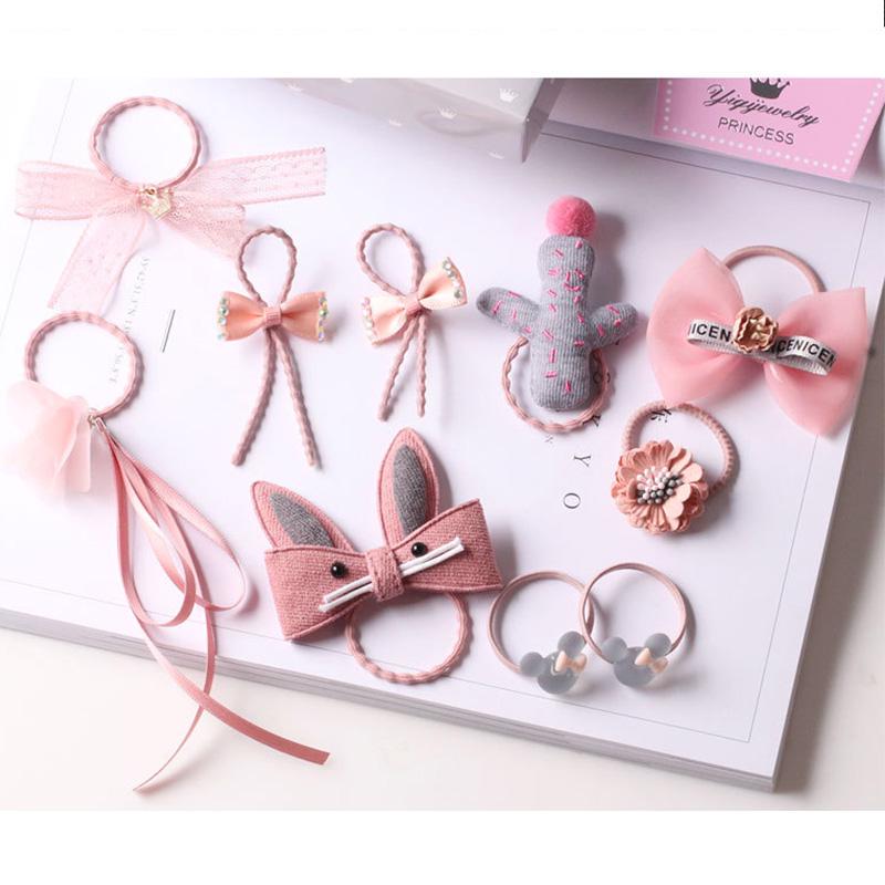 I LOVE DAD 10 Teile/satz Spitze Kinder Elastische Haar Bands Für Mädchen Bögen Crown Haar Seile Kinder