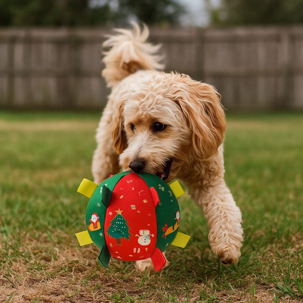 Bite-Resistant Dog Squeaky Ball Santa Claus Christmas Pet Toy Ball  Teeth Grinding