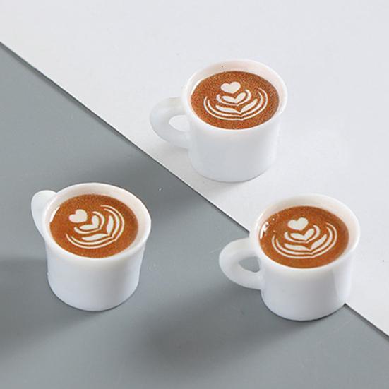40Pcs Mini Resin Coffee Cups Statues Vivid Appearance Micro Landscape Ornament DIY Crafts Lightweight Dollhouse Decor