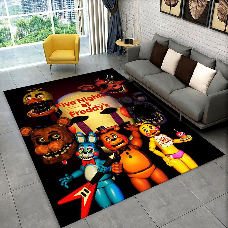 

Классический ковер-коврик F-FNAF Хоррор Игра Фредди для игровой комнаты, спальни, гостиной, дивана, домашнего декора, детский коврик, нескользящий коврик для пола 40x60cm