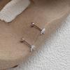 S999 Sterling Silver Three-Leaf Clover Screw Back Stud Earrings for Women - Sleep-Friendly, Easy Ear Care