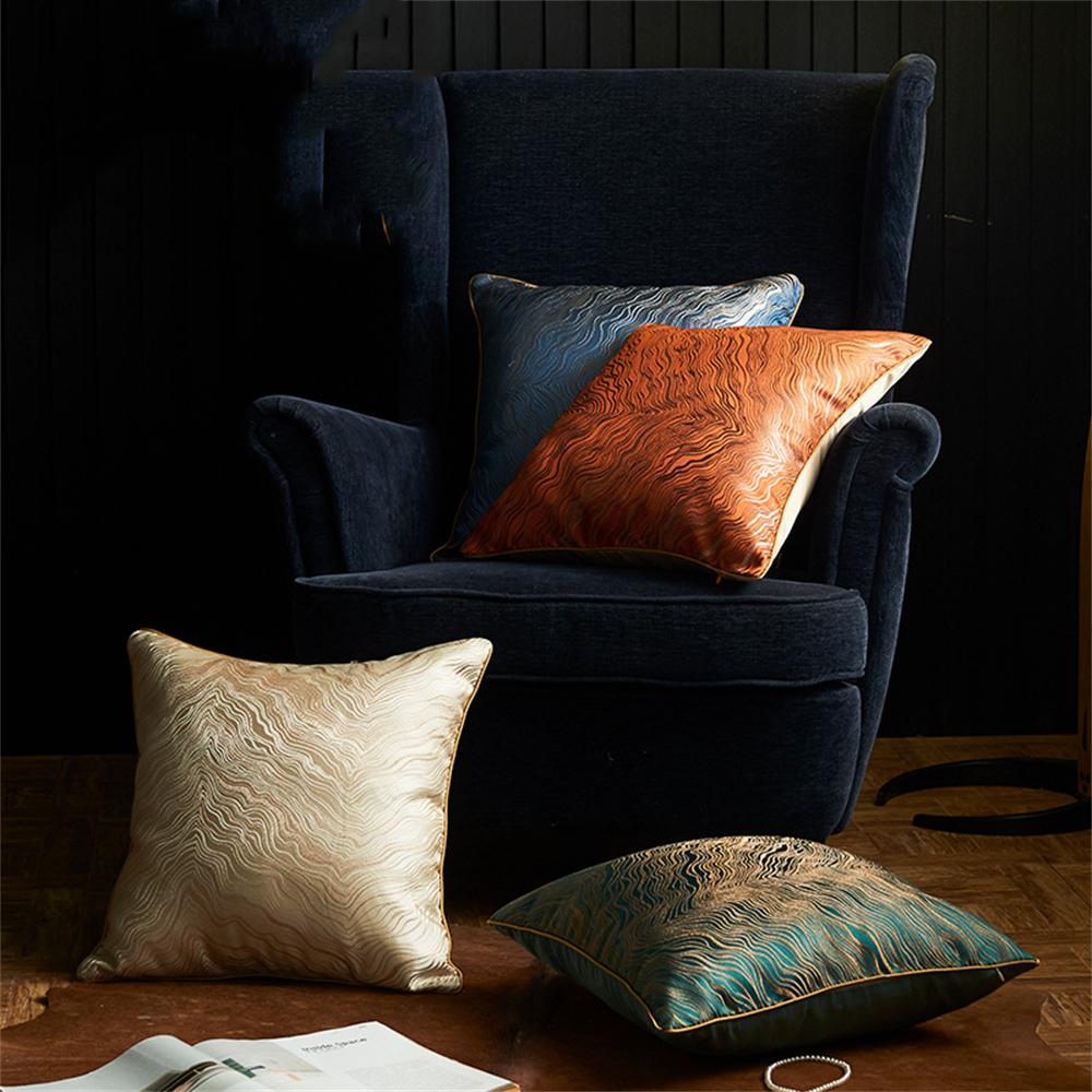 

Европейский бронзовый чехол для подушки, роскошный квадратный чехол для подушки, наволочка с золотой проволокой, наволочка с геометрией, декоративная подушка для дома, дивана, стула