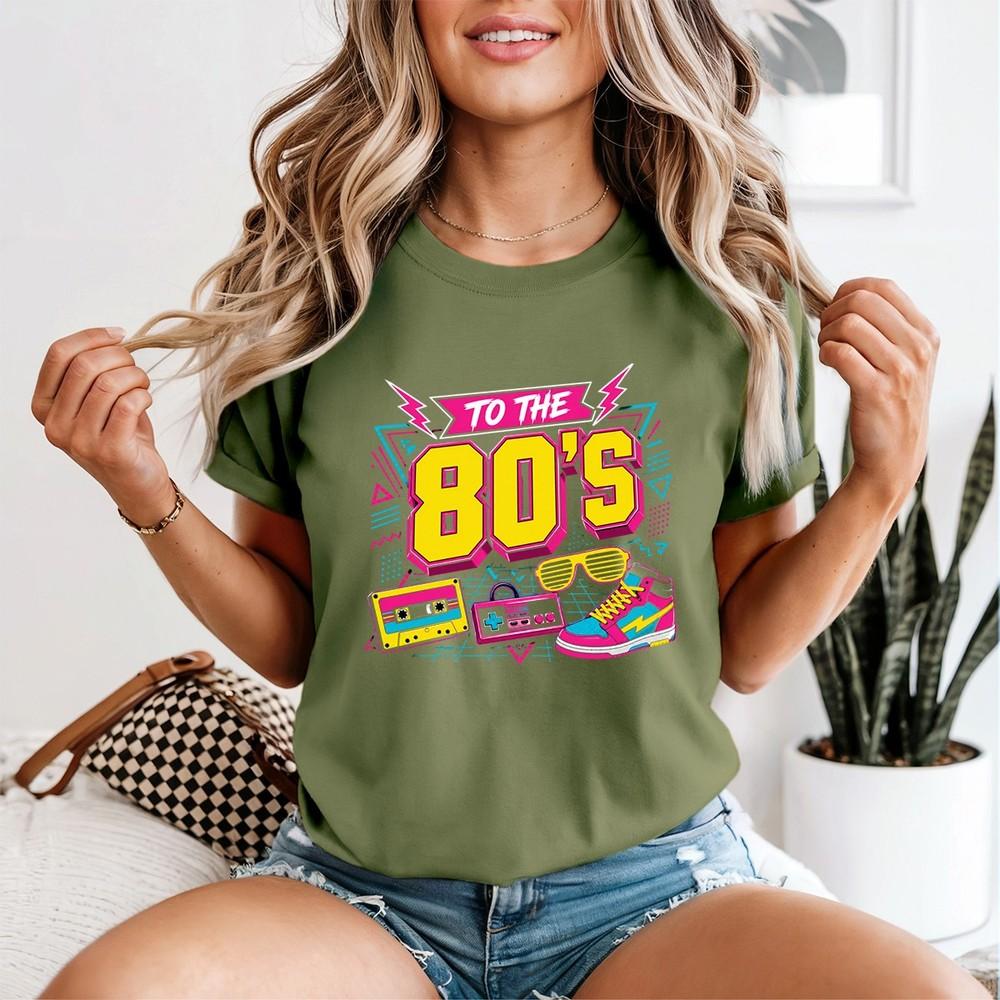 Unisexs Vintage 80s T Shirt Retro 1980 Party Outs Vibrant Print Tee