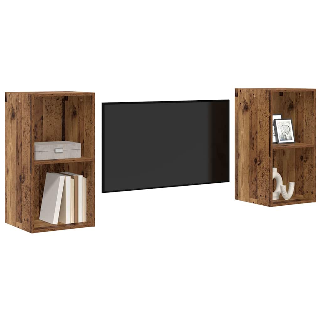 vidaXL TV Cabinet Set 2 pcs Reclaimed Wood 37 x 37 x 72 cm Wood Composite