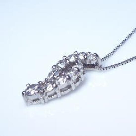 pt900 Sweet Ten Diamond Pendant Necklace SI Class Natural Diamond Wrapping [Lugejewelry] 0.5ct [Color F-D / Clarity Equivalent] [Gift Available]