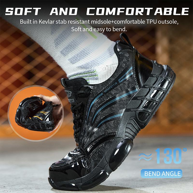 Steel Toe Shoes for Men Women Anti Smashing Anti Puncture Work Shoes Air Cushion Lightweight Safety Shoes Non Slip Sneakers