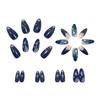 Exquisite Snowflake Blue-Silver Gradient Wearable Nail Stickers - Luxury Christmas Manicure Decor.