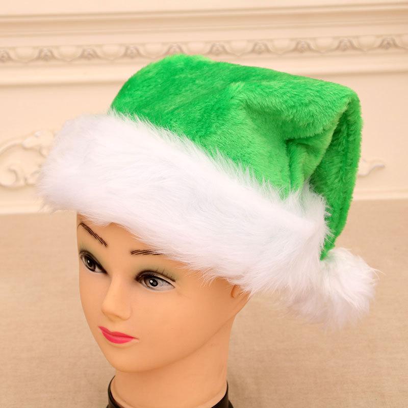 

Плюшевая взрослая рождественская шапка Рождественская декоративная шапка Рождественский подарок Одинарная обернутая шапка для пирога зелёный